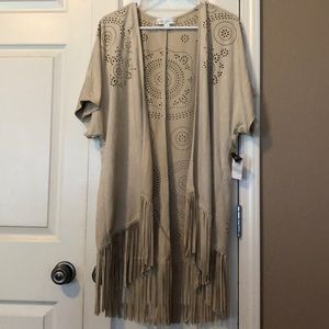 Laser cut fringe vest